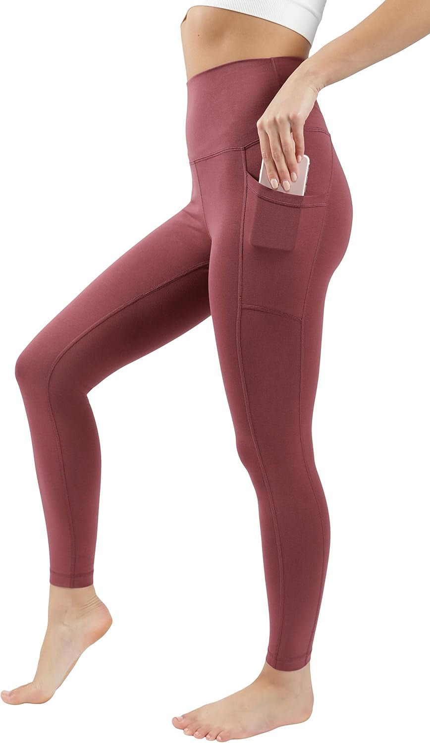 Cotton High Waist Ankle Length Compression Leggings with Elastic Free Waistband