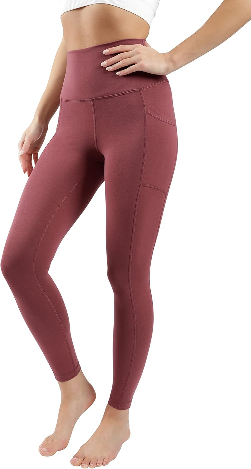 Cotton High Waist Ankle Length Compression Leggings with Elastic Free Waistband